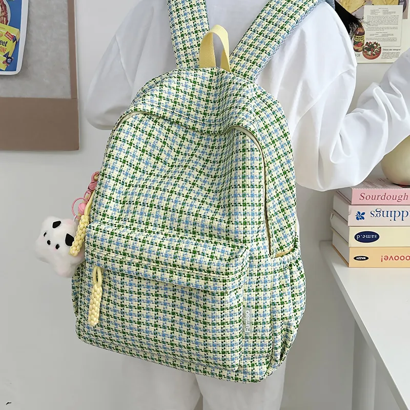 URBAN FOREST Nylon Backpack Tubas Unisex Green/Pink/Red/Yellow/Khaki-22