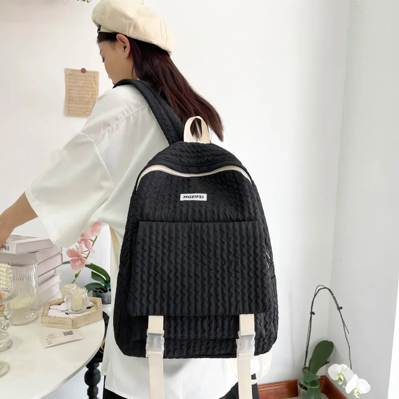 URBAN FOREST Polyester Backpack Unisex Sky Blue/Yellow/Green/Pink/Black-27