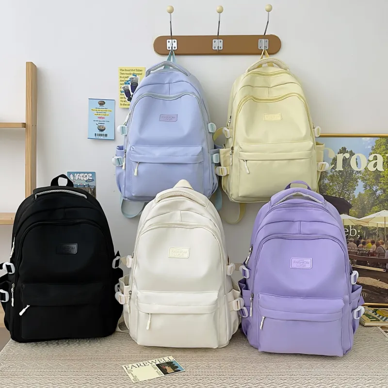 URBAN FOREST Nylon Backpack Regular Women's White/Black/Violet/Yellow/Blue-7