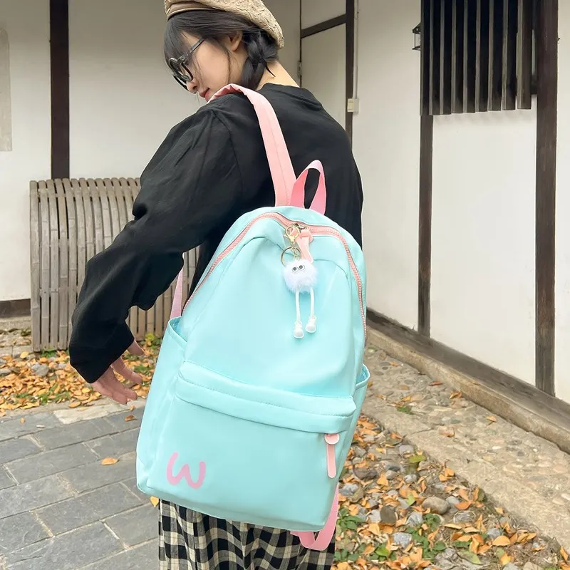 URBAN FOREST Composite Cloth Backpack Unisex Black/Pink/Bright Yellow/Lake Blue-19