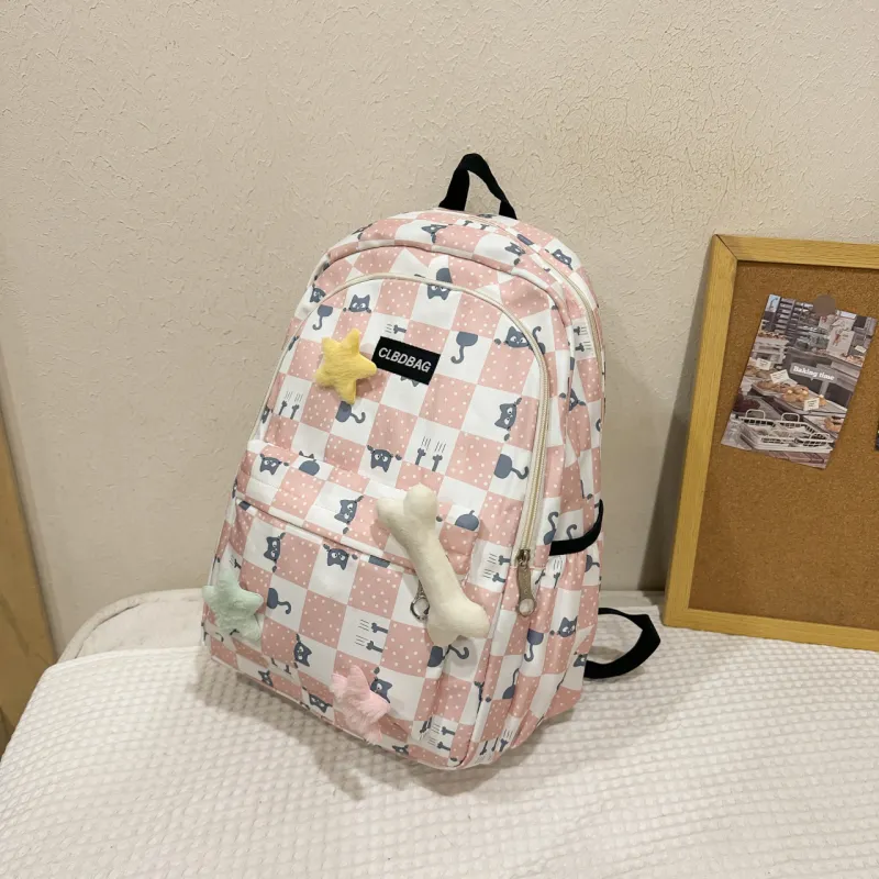 URBAN FOREST Nylon Backpack Women's Black/Pink/Khaki/Green-8
