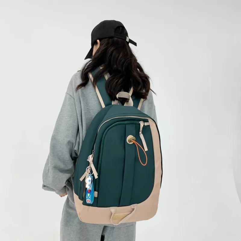 URBAN FOREST Nylon Backpack Unisex Ecru/Black/Burgundy/Jasper/Blue-16