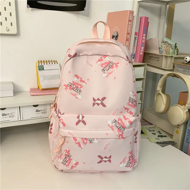 URBAN FOREST Nylon Backpack Unisex White/Color/Black Purple/Green/Lazy/Cover-29