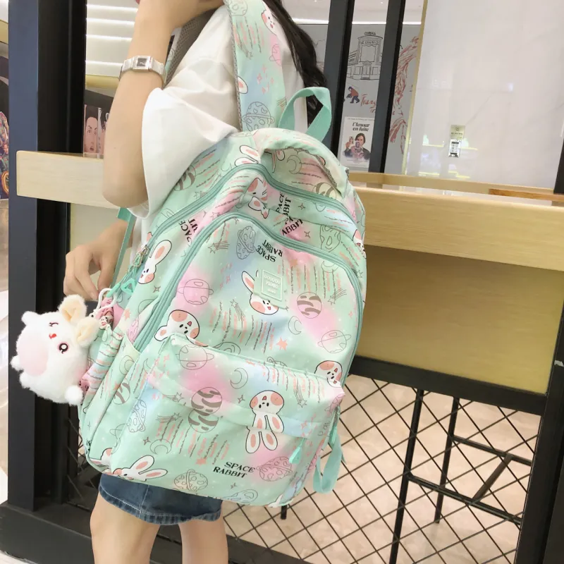 URBAN FOREST Nylon Backpack Regular Women's Pink, Violet, Yellow, Green, Sky Blue-19