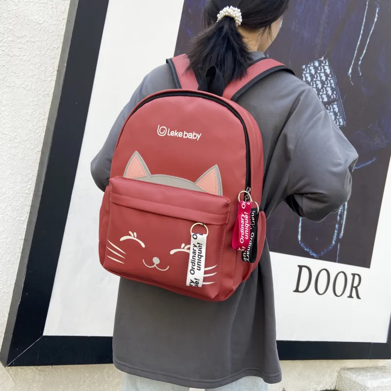 URBAN FOREST Nylon Backpack Regular Unisex Black/Pink/Red/Green-11