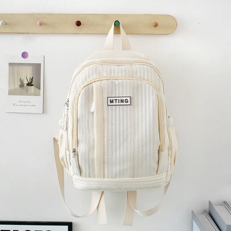 URBAN FOREST Nylon Backpack Unisex Pink/Green/Yellow/Black/White-29