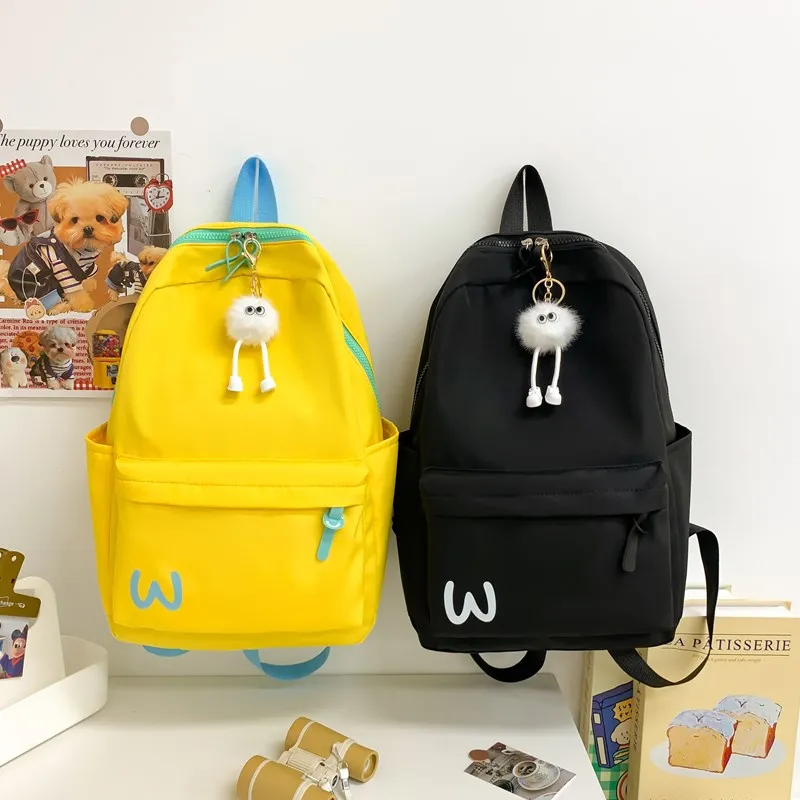 URBAN FOREST Composite Cloth Backpack Unisex Black/Pink/Bright Yellow/Lake Blue-1