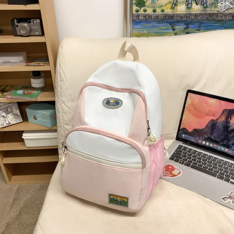 URBAN FOREST Nylon Backpack Regular Unisex Blue/Pink/Khaki/Black-9