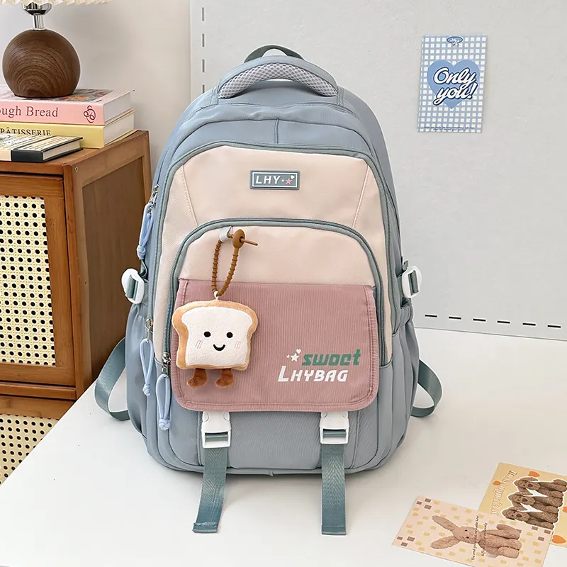 URBAN FOREST Nylon Backpack Women's Black/Burgundy/Purple/Khaki/Light Blue/Dark Blue-9