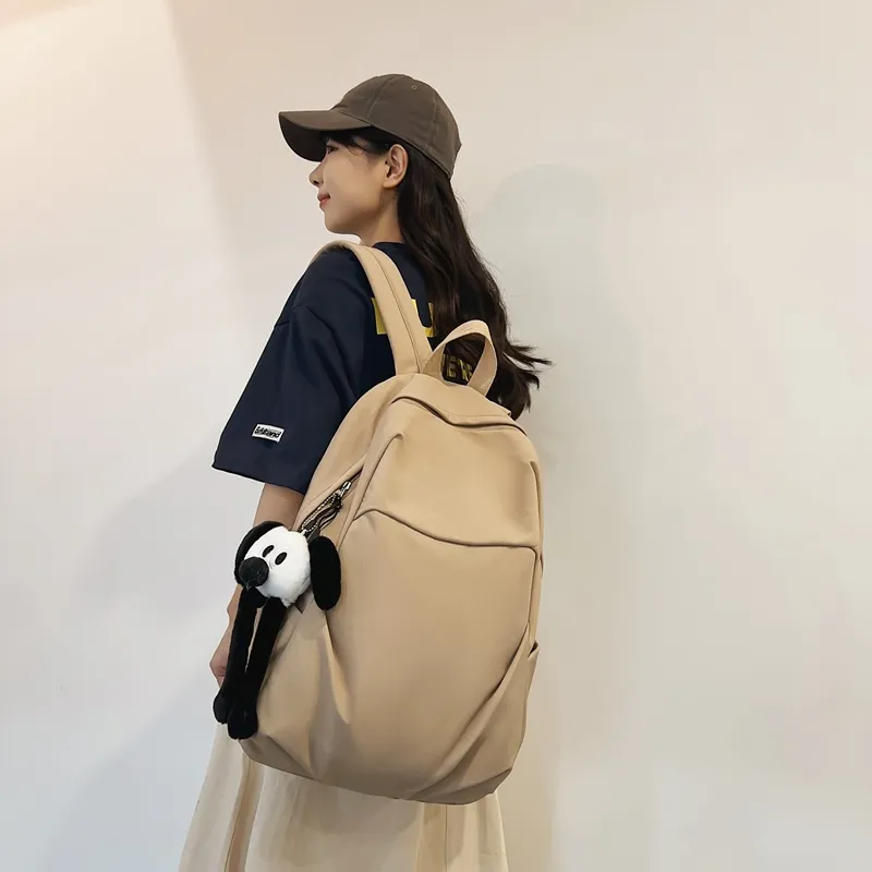 URBAN FOREST Nylon Backpack Unisex White/Gray/Black/Khaki/Green-14