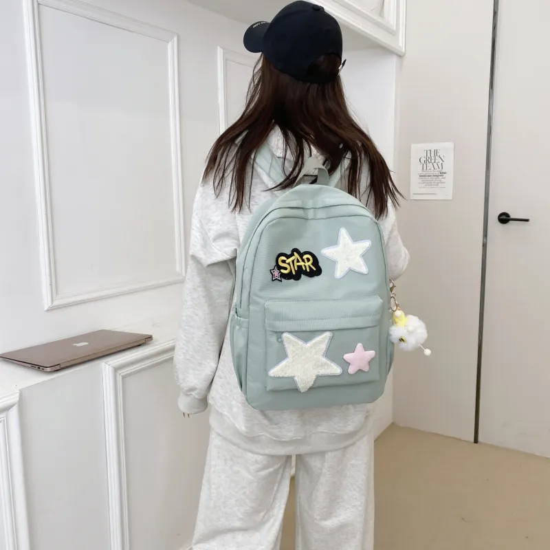 URBAN FOREST Canvas Backpack Unisex Yellow/Green/Pink/Black-9