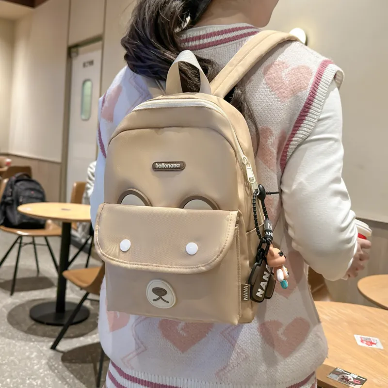 URBAN FOREST Nylon Backpack Unisex Orange/Khaki/Blue/Pink/Black-11