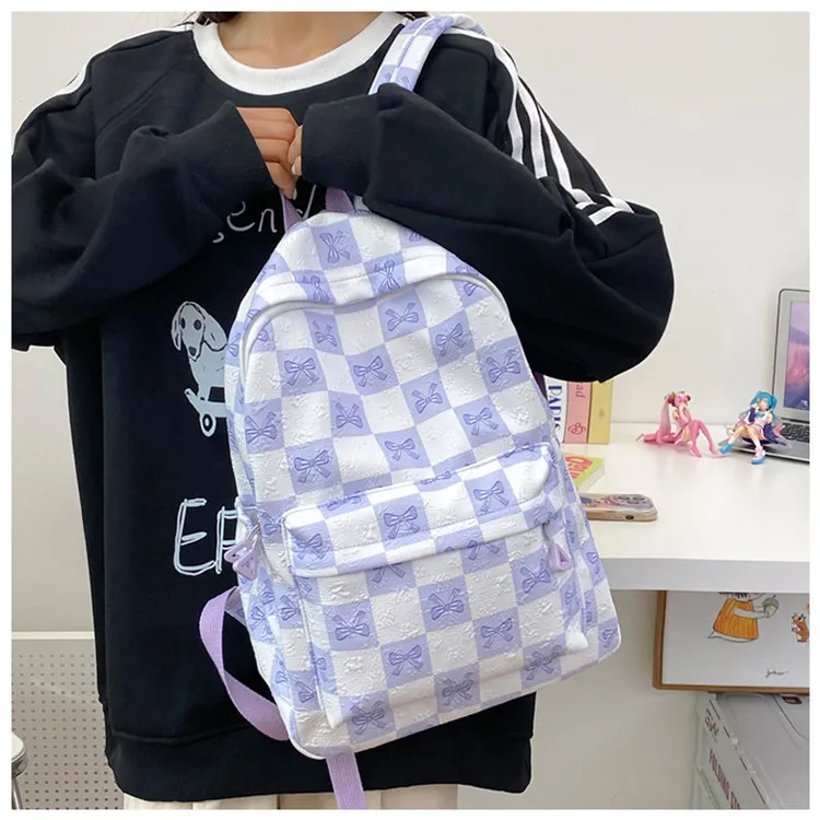 URBAN FOREST Nylon Backpack Unisex Black/Purple/Green/Blue-6