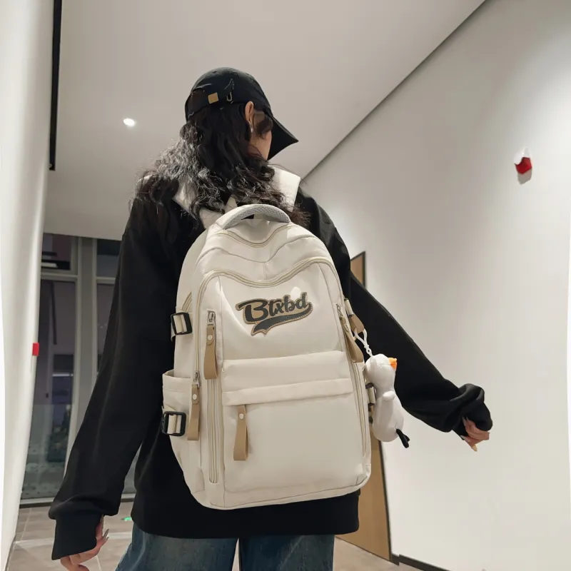 URBAN FOREST Nylon Backpack Regular Unisex White/Black/Red/Khaki-3