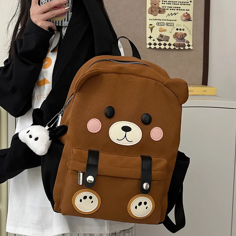 URBAN FOREST Nylon Backpack Women's White/Black/Brown-15
