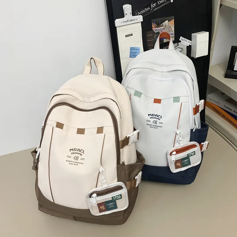URBAN FOREST Nylon Backpack Unisex Black Red/Purple/Green Blue/Coffee-30