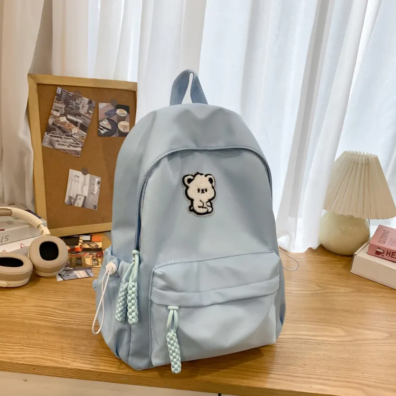 URBAN FOREST Nylon Backpack Unisex Red/Yellow/Blue/Black/White-13