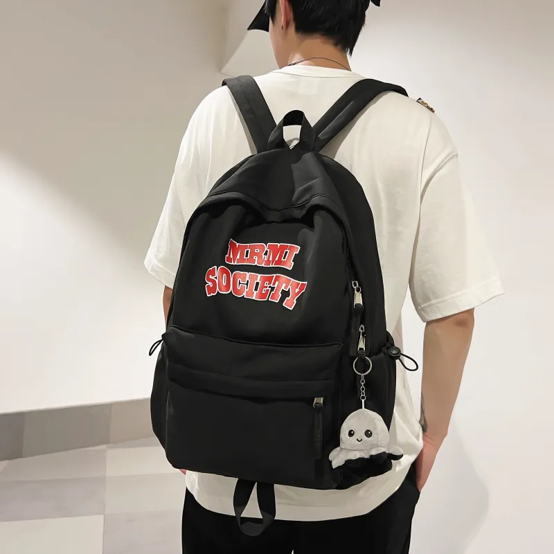 URBAN FOREST Nylon Backpack Unisex Red/Black/Blue/White-9