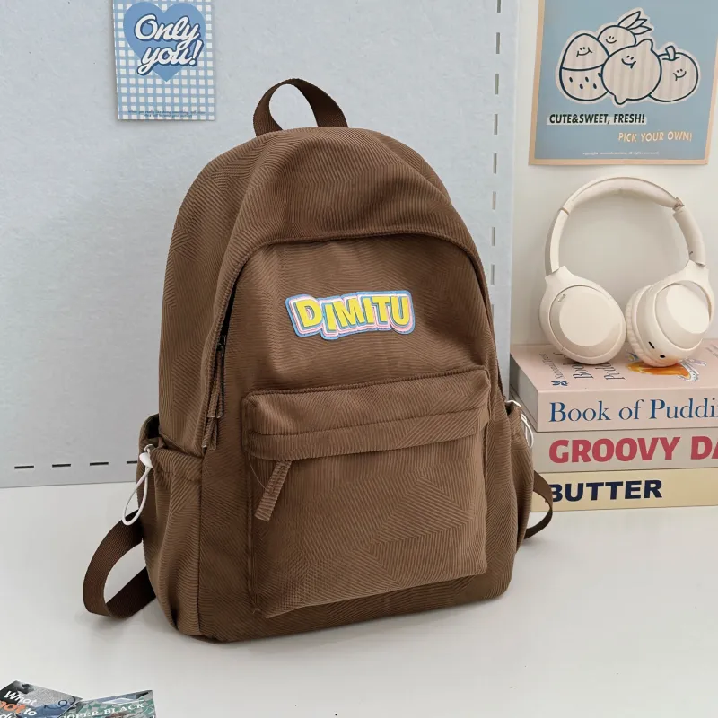 URBAN FOREST Nylon Backpack Unisex Blue/Gray/Black/Coffee-7