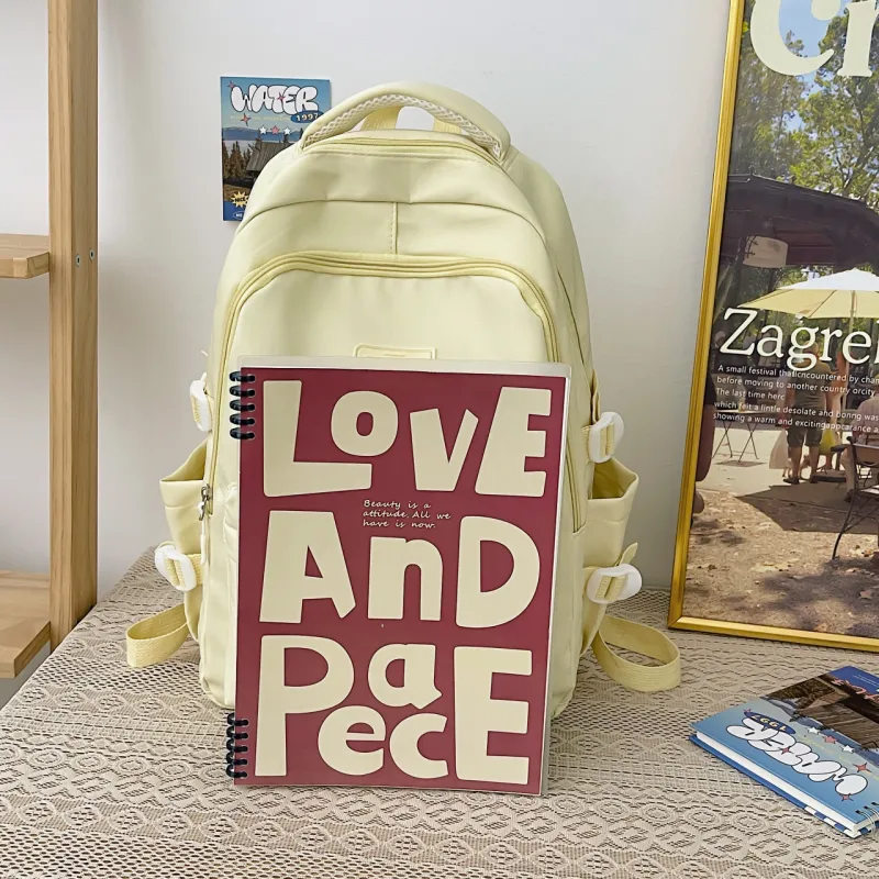 URBAN FOREST Nylon Backpack Regular Women's White/Black/Violet/Yellow/Blue-17