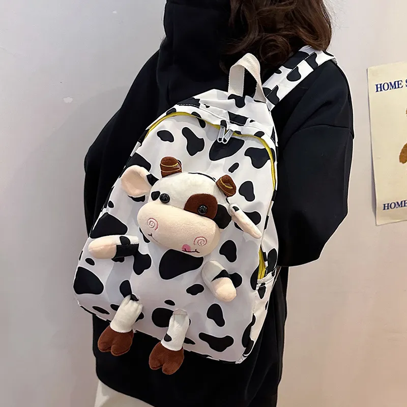 URBAN FOREST Nylon Backpack Unisex Blue/Pink/Black/White/Cow Color-28