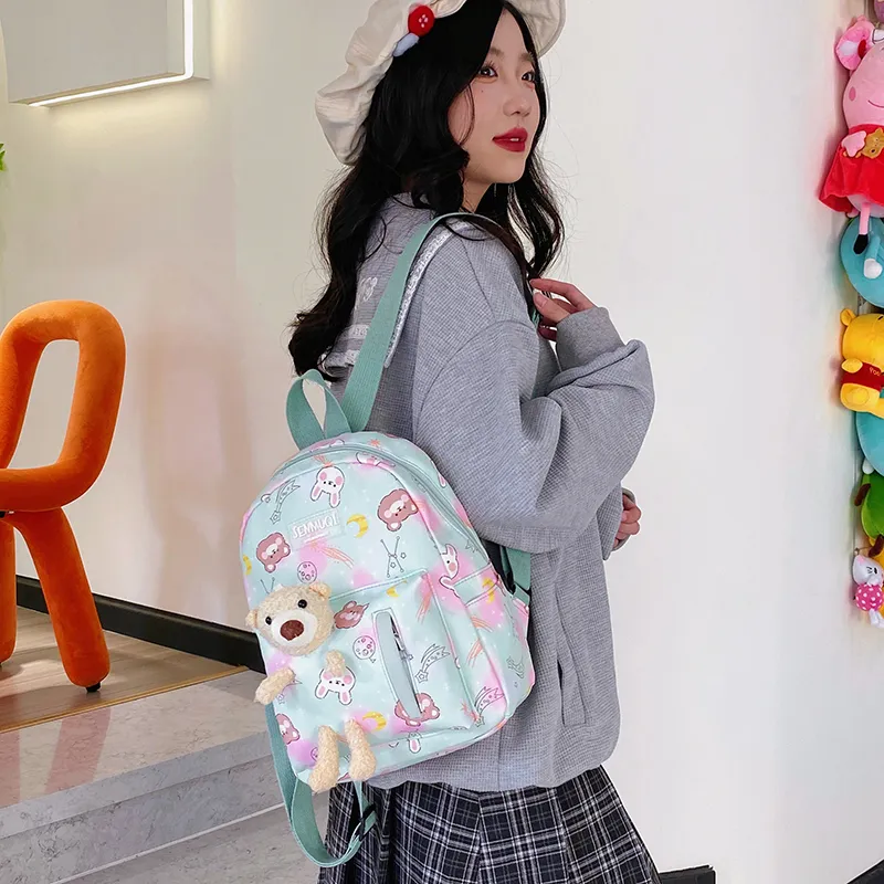 URBAN FOREST Nylon Backpack Women's Pink/Violet/Green/Blue/Black-22