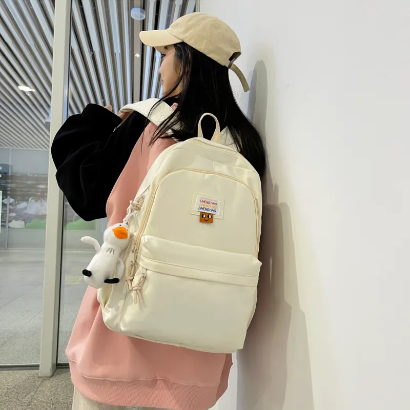 URBAN FOREST Nylon Backpack Regular Women's White/Black/Yellow/Blue/Pink-1