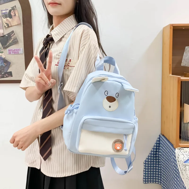 URBAN FOREST Nylon Backpack Regular Unisex Purple/Brown/Khaki/Blue/Pink/Black-17