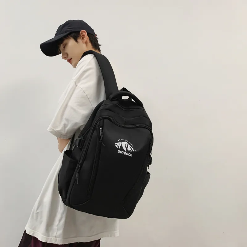 URBAN FOREST Nylon Backpack Unisex Orange/Green/Red/Black/White-17