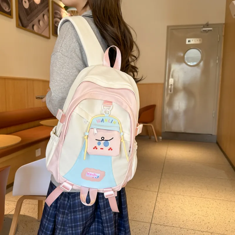 URBAN FOREST Nylon Backpack Women's Blue/Green/Pink/Black-12