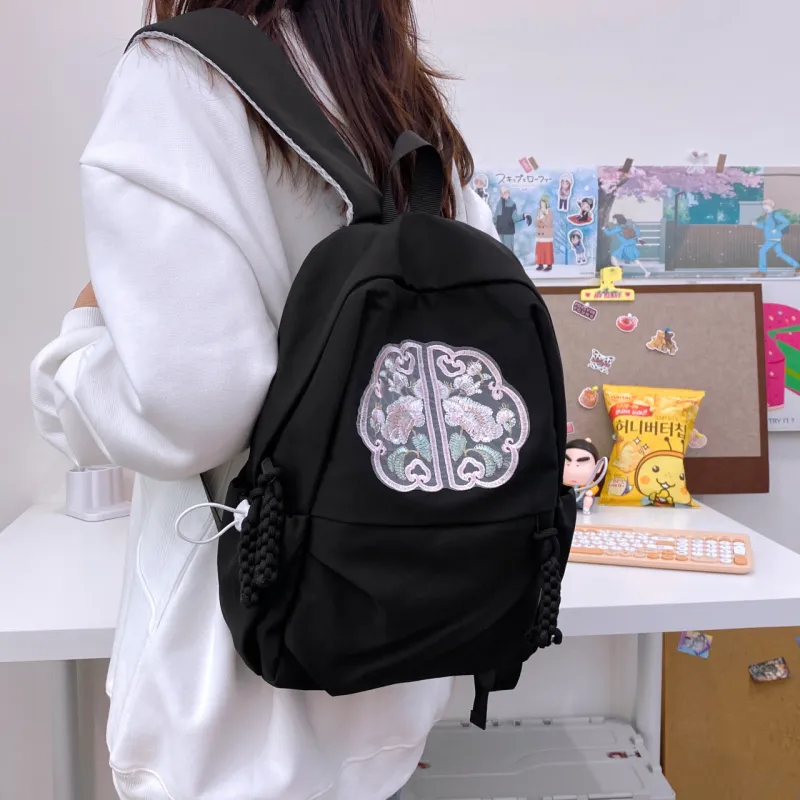 URBAN FOREST Nylon Backpack Unisex Green/Blue/Orange Red/Black/White-22