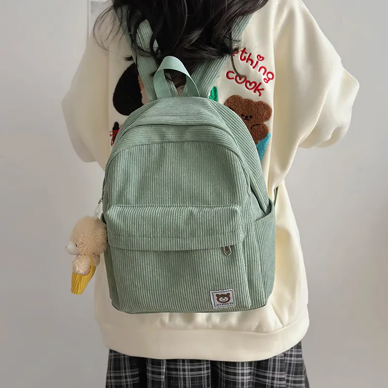 URBAN FOREST Corduroy Backpack Unisex Multicolor-11
