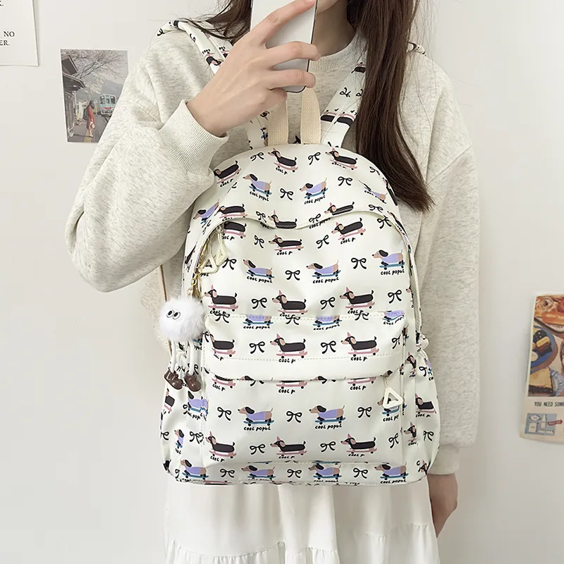 URBAN FOREST Nylon Backpack Women's White/Pink/Purple/Blue-1