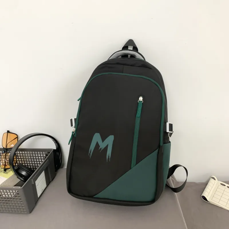 URBAN FOREST Composite Cloth Backpack Unisex Black/Purple/Green/Blue-2