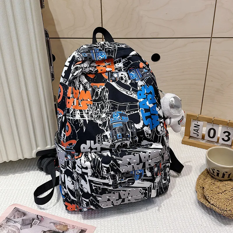 URBAN FOREST Oxford Backpack Unisex Black/Orange/Green-1