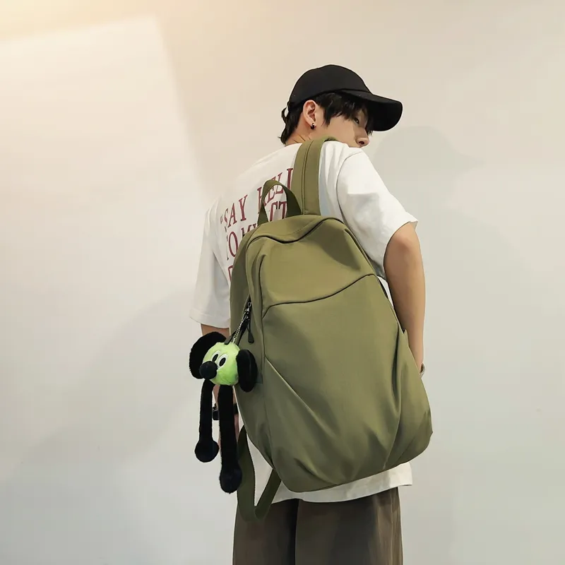 URBAN FOREST Nylon Backpack Unisex White/Gray/Black/Khaki/Green-20