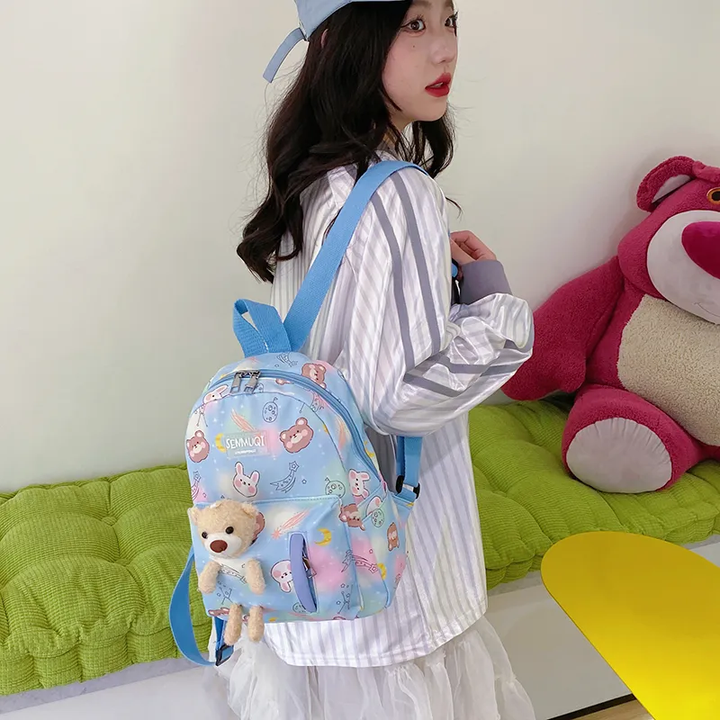 URBAN FOREST Nylon Backpack Women's Pink/Violet/Green/Blue/Black-25