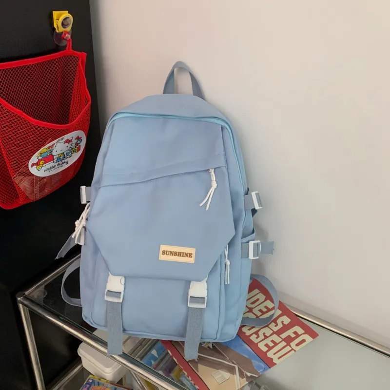 URBAN FOREST Nylon Backpack Unisex Green/Blue/Orange/Black/White-8