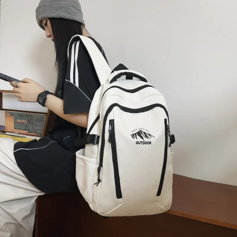 URBAN FOREST Nylon Backpack Unisex Orange/Green/Red/Black/White-22