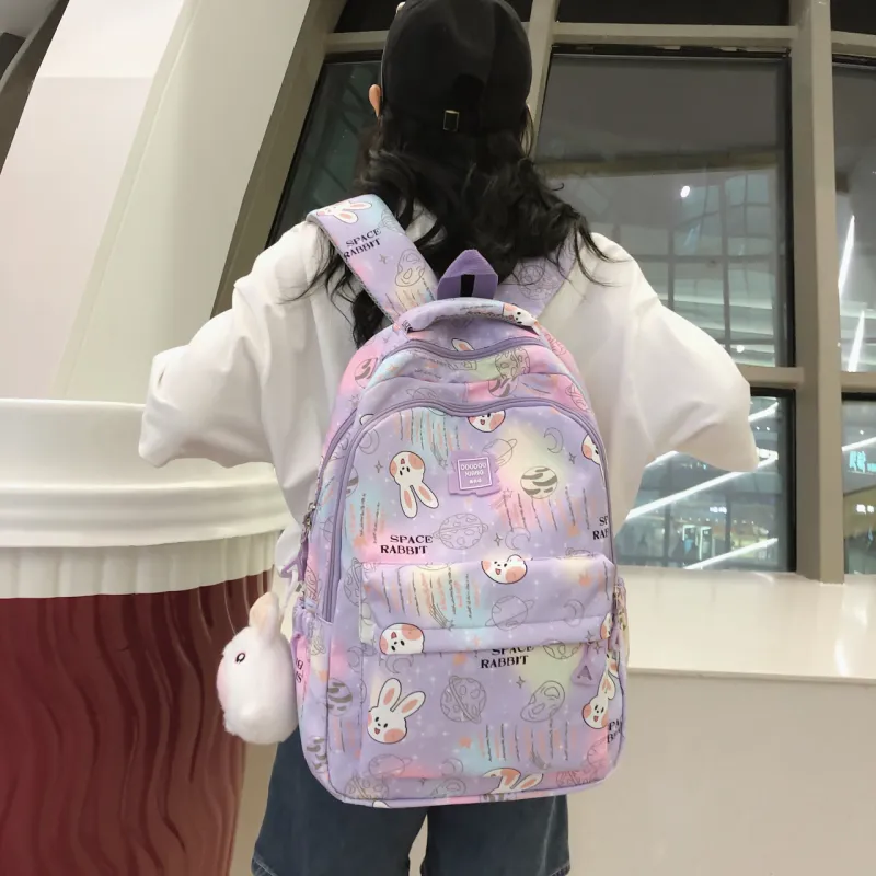 URBAN FOREST Nylon Backpack Regular Women's Pink, Violet, Yellow, Green, Sky Blue-8