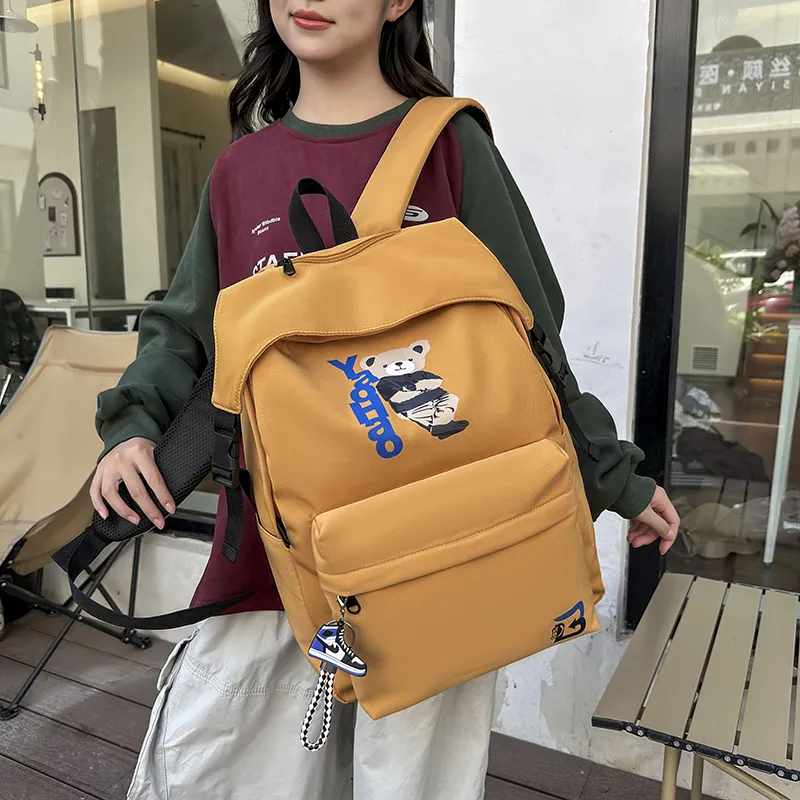 URBAN FOREST Nylon Backpack Unisex Army Green/Dark Blue/Gray/Yellow/Black-17
