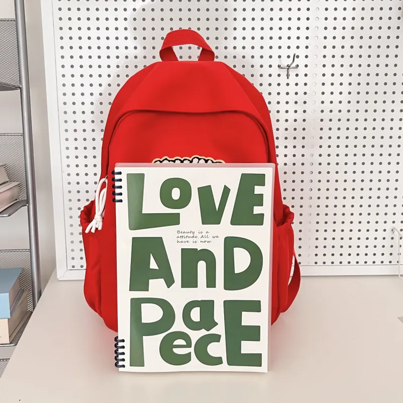 URBAN FOREST Nylon Backpack Unisex Red/Light Yellow/Green/Blue/White/Black-9
