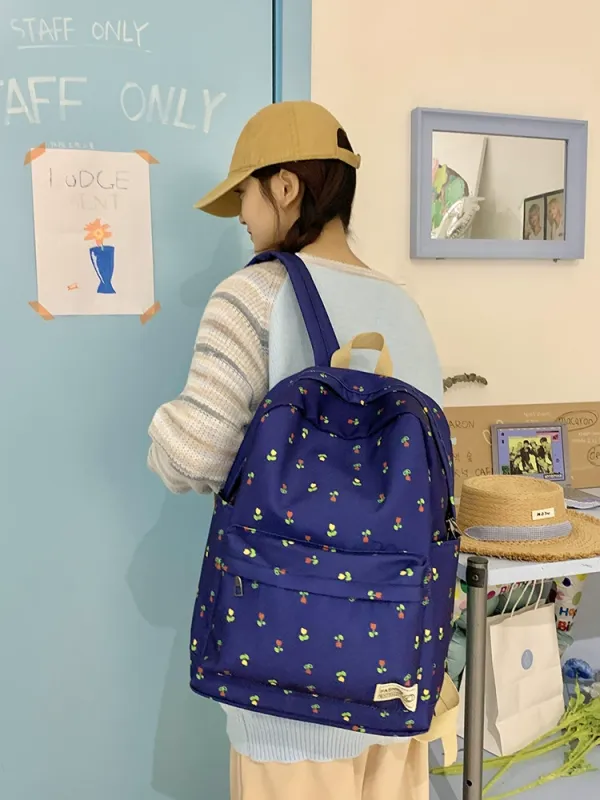 URBAN FOREST Canvas Backpack Unisex Light Blue/Dark Blue-5