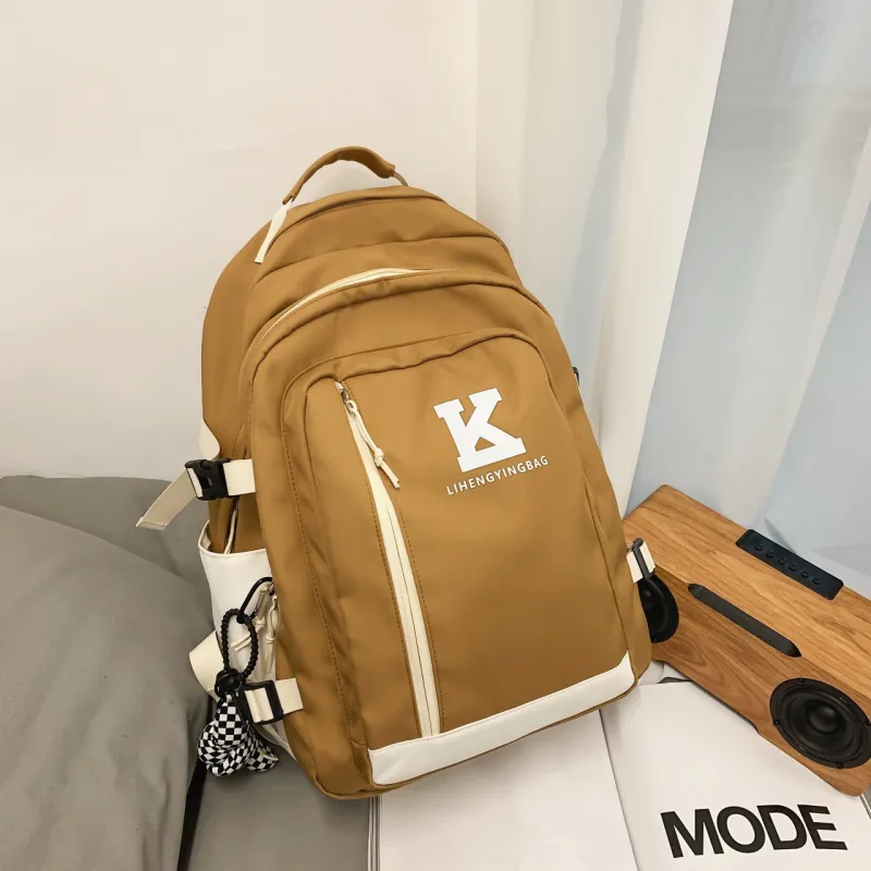 URBAN FOREST Nylon Backpack Unisex Black/Green/Khaki/White-14