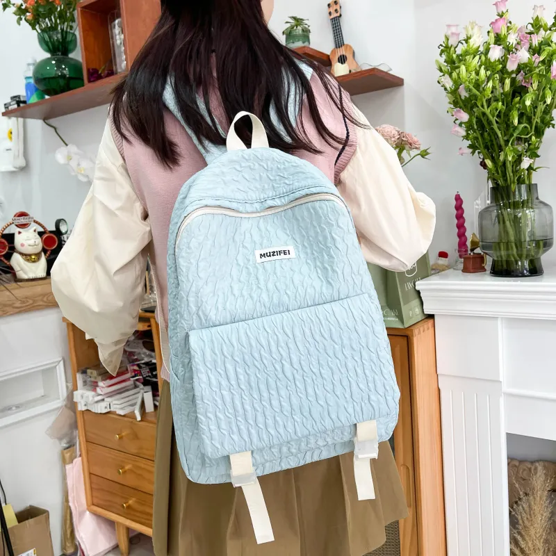 URBAN FOREST Polyester Backpack Unisex Sky Blue/Yellow/Green/Pink/Black-3