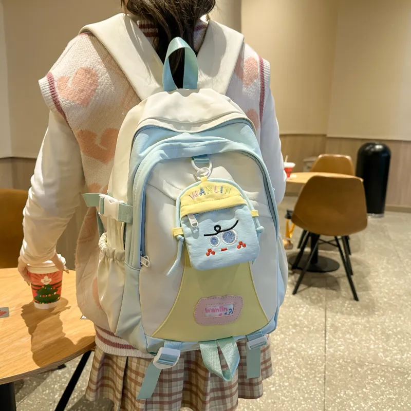 URBAN FOREST Nylon Backpack Women's Blue/Green/Pink/Black-1