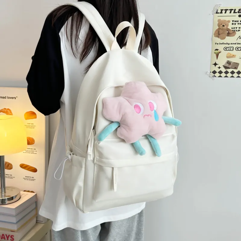 URBAN FOREST Polyester Backpack Women's Ecru/Burgundy/Light Yellow/Light Green/Pink-1