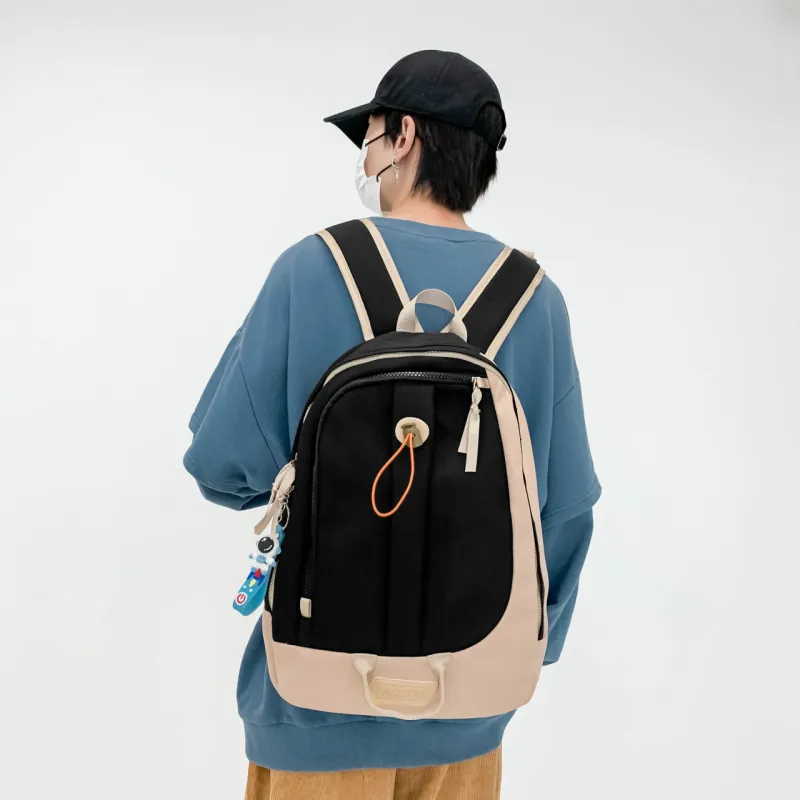 URBAN FOREST Nylon Backpack Unisex Ecru/Black/Burgundy/Jasper/Blue-7