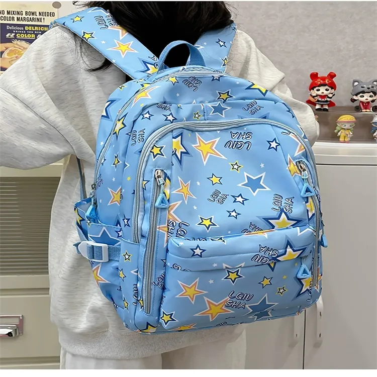 URBAN FOREST Polyester Backpack Unisex Purple/White/Black/Green/Blue/Pink-12