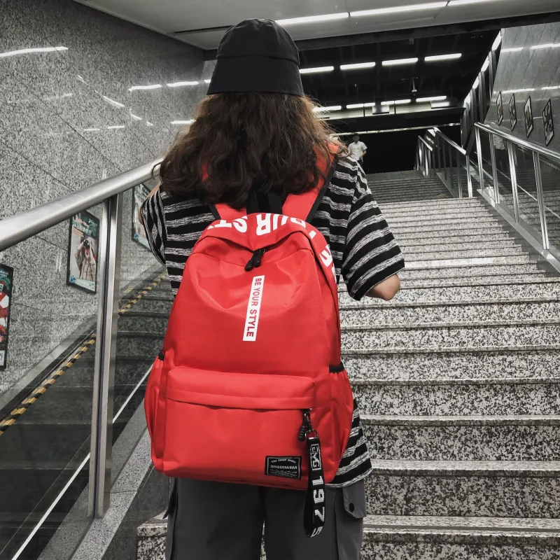 URBAN FOREST Oxford Backpack Unisex Black & Red/Black & Yellow/Light Gray/Dark Gray/Black/Red-27